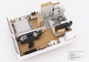 Prodej bytu 2+kk v osobním vlastnictví 43 m², Praha 4 - Háje