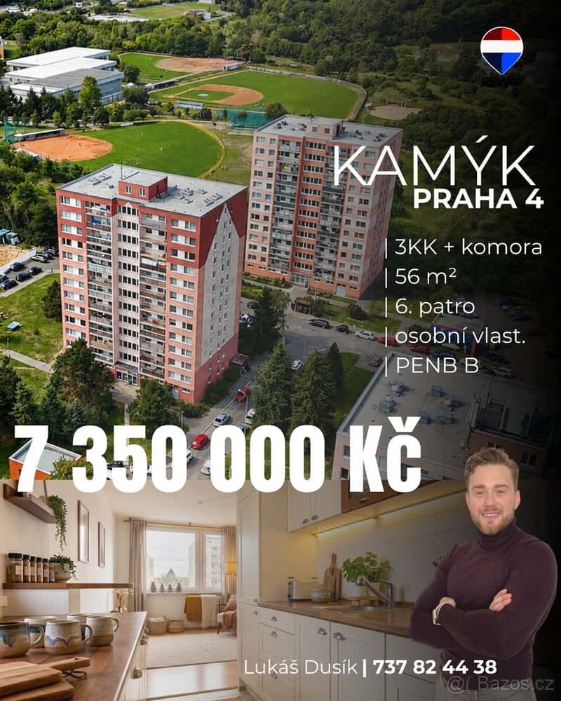 3KK | 55 m² | 4. patro | osobní vlastnictví | Praha Kamýk