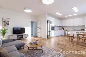 Prodej bytu 3+kk 76,55 m2 s předzahrádkou, Praha - Ďáblice