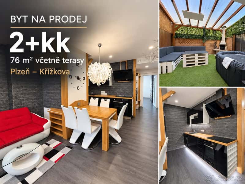 Prodej bytu 2kk, 76m2, 1.NP, ulice Křížkova, Plzeň