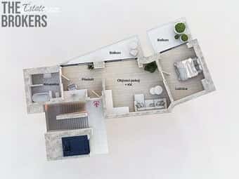 Prodej bytu 2kk 52 m2 + 2x balkon, Praha 6 - Suchdol